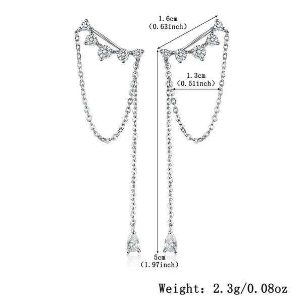 Tassel Celestial Stud Earrings | 925 Sterling Silver