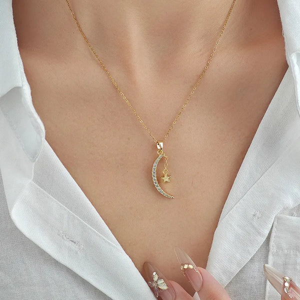 Minimalist Celestial Pendant Necklace | Stainless Steel