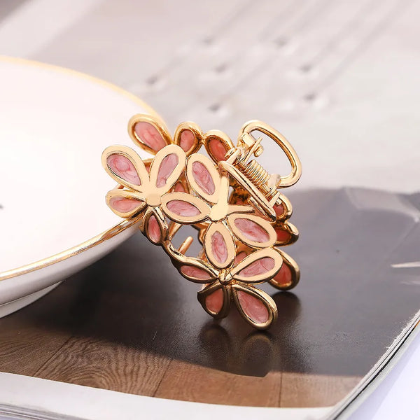 Black Floral Hair Claw Hair Clip | Alloy