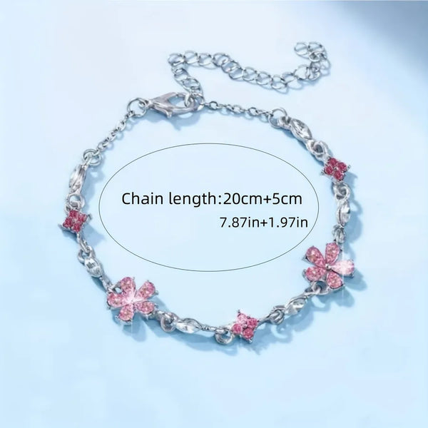 White Floral Bracelet | Zinc Alloy