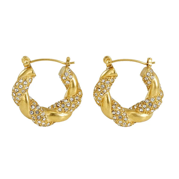 Bridal Rhinestone Earrings | Stainless Steel
