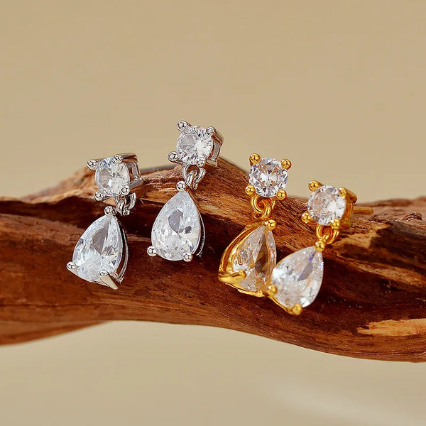 Rhinestone Stud Earrings | 925 Sterling Silver