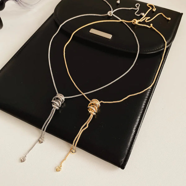 Round Zircon Pendant Necklace | Copper