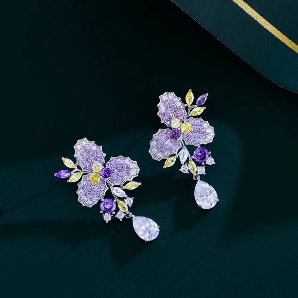 Vacation Floral Drop Earrings | 925 Sterling Silver