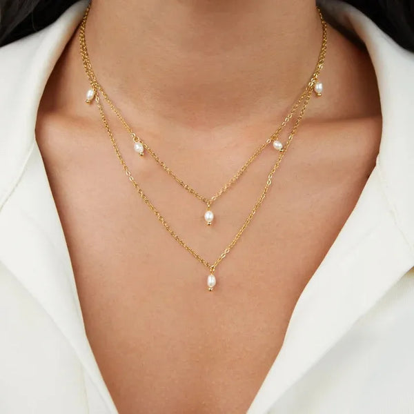 Round Freshwater Pearl Necklace | Stainless Steel