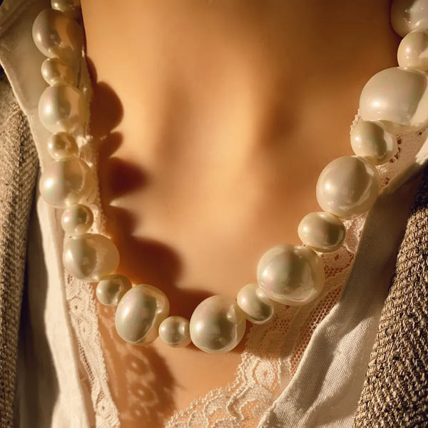 Gold-Plated Pearl Necklace | Pearl