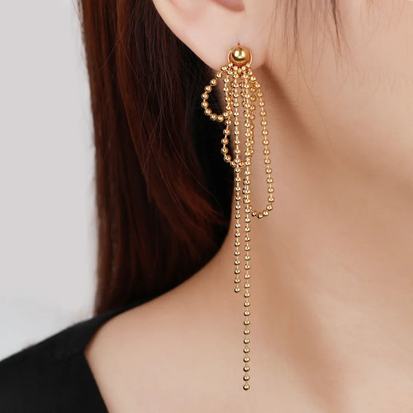 Tassel Drop Earrings | Stainless Steel