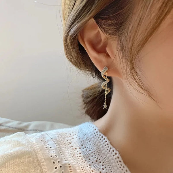 Chain Celestial Drop Earrings | 925 Sterling Silver