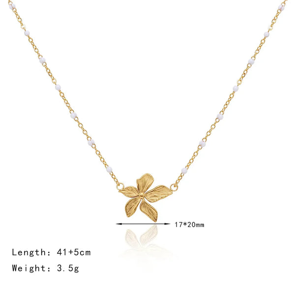 Floral Pendant Necklace | Stainless Steel