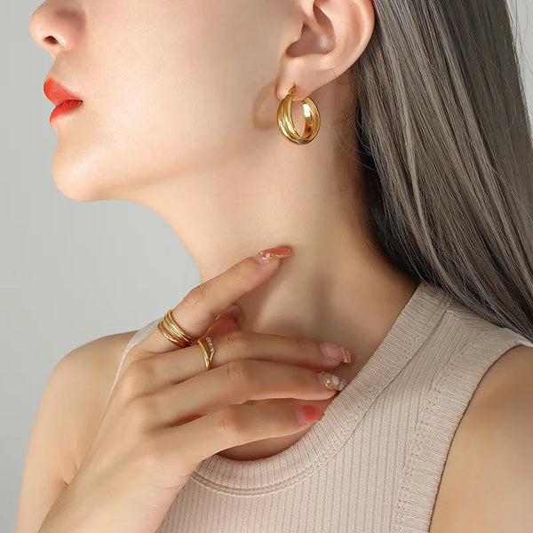 Gold-Plated Earrings | Stainless Steel