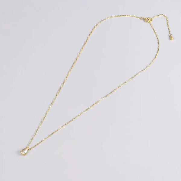 Water Rhinestone Pendant Necklace | Stainless Steel