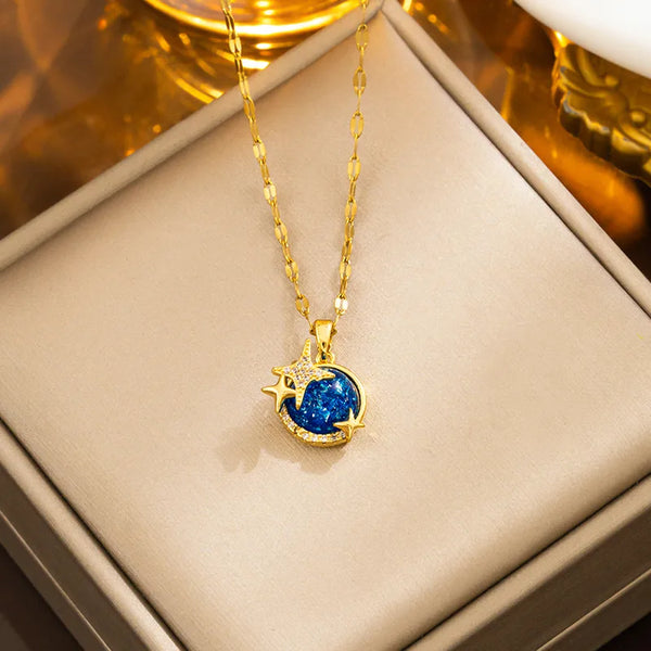 Cute Celestial Pendant Necklace | Stainless Steel