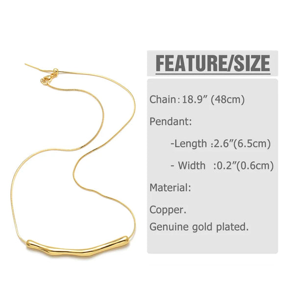 Asymmetric Gold-Plated Necklace | Stainless Steel