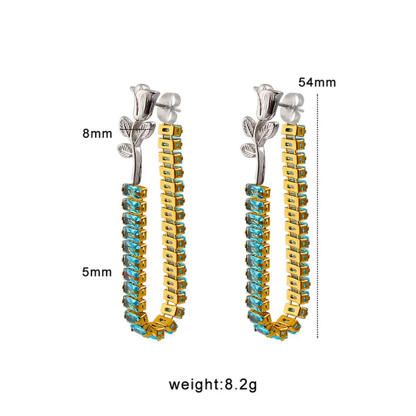 Floral Drop Earrings | Stainless Steel