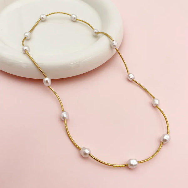 Luxurious Pearl Necklace | Stainless Steel