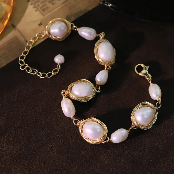 Gold-Plated Freshwater Pearl Bangle Bracelet | Freshwater Pearl