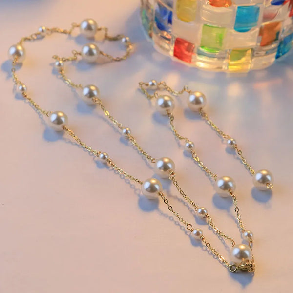 Gold-Plated Pearl Pendant Necklace | Copper