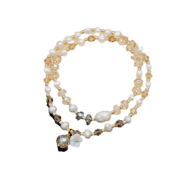 Pearl Floral Bracelet | Crystal