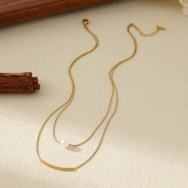 Minimalist Geometric Pendant Necklace | Stainless Steel