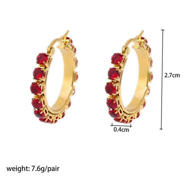Gold-Plated Zircon Earrings | Stainless Steel