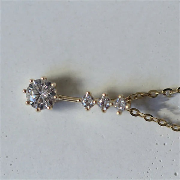 Gold-Plated Rhinestone Necklace | 925 Sterling Silver