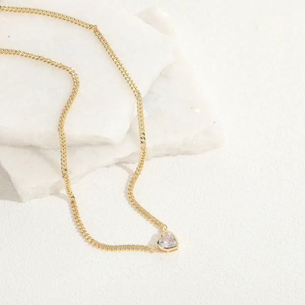 Round Heart Pendant Necklace | Copper