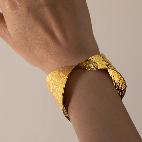 Electroplated Geometric Bangle | Copper