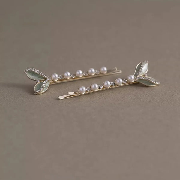 Rhinestone Pearl Hairpin Hair Pin | Alloy