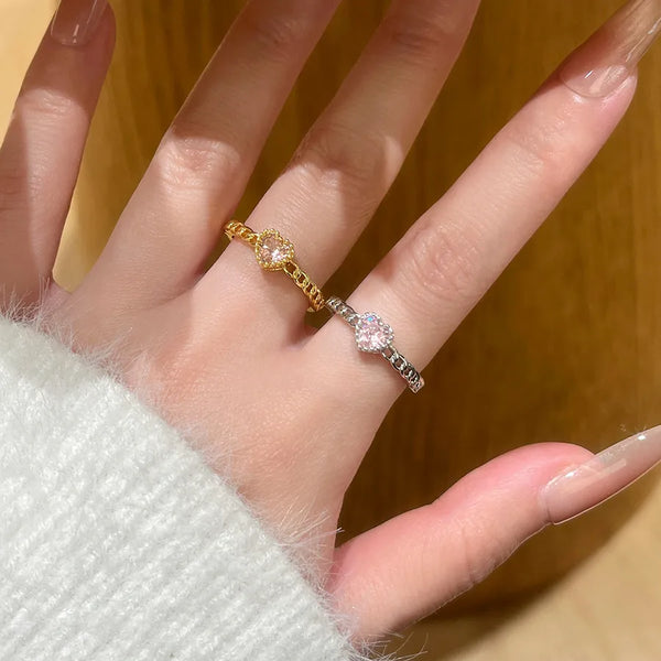 Open Band Heart Ring | Brass