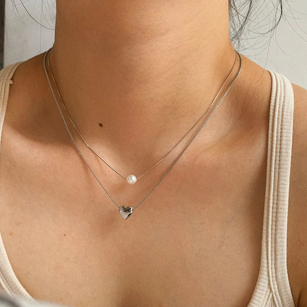 Casual Heart Pendant Necklace | Stainless Steel