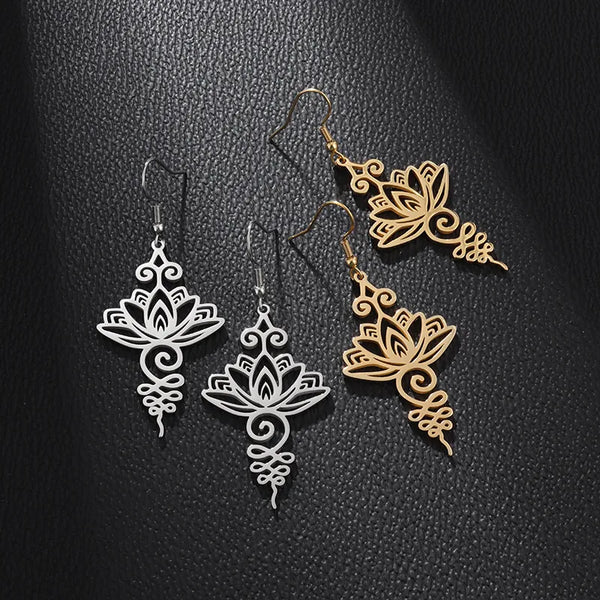 Vintage Geometric Drop Earrings | Stainless Steel