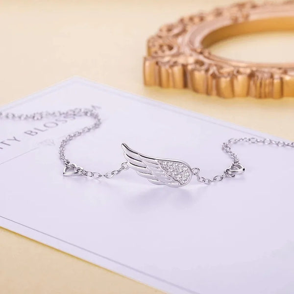 Wing Heart Bracelet | 925 Sterling Silver