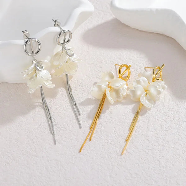 Gold-Plated Tassel Drop Earrings | Stainless Steel
