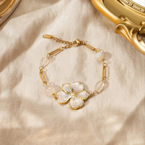 Enamel Floral Bracelet | Stainless Steel