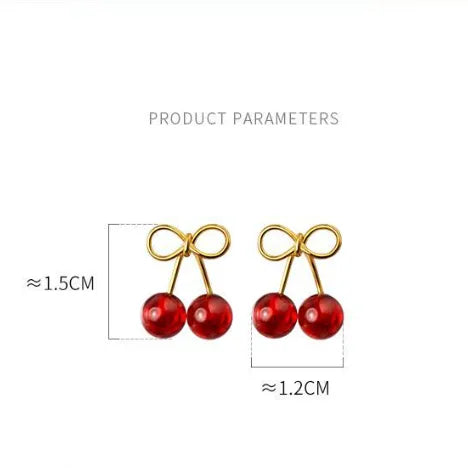 Cherry Stud Earrings | 925 Sterling Silver