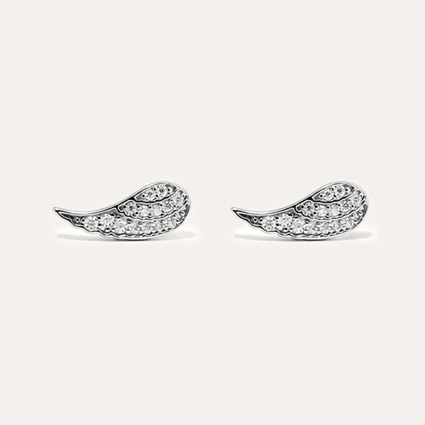 Wings Rhinestone Stud Earrings | 925 Sterling Silver