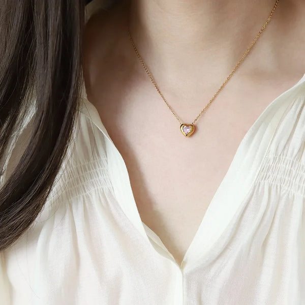Heart Pendant Necklace | Titanium Steel