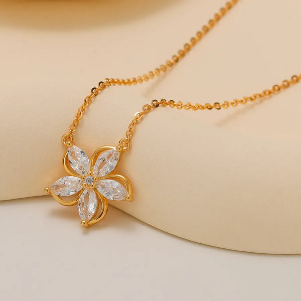 Flowers Floral Necklace | 925 Sterling Silver