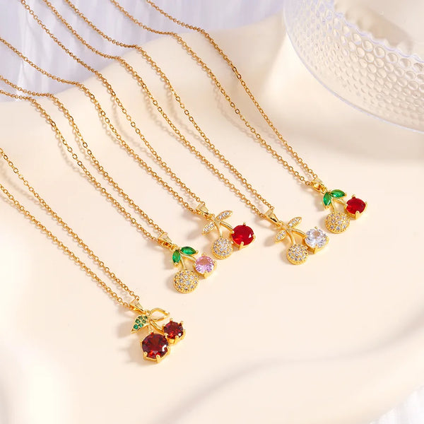 Cherry Pendant Necklace | Stainless Steel