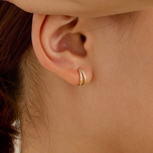 Minimalist Rhinestone Earrings | 925 Sterling Silver