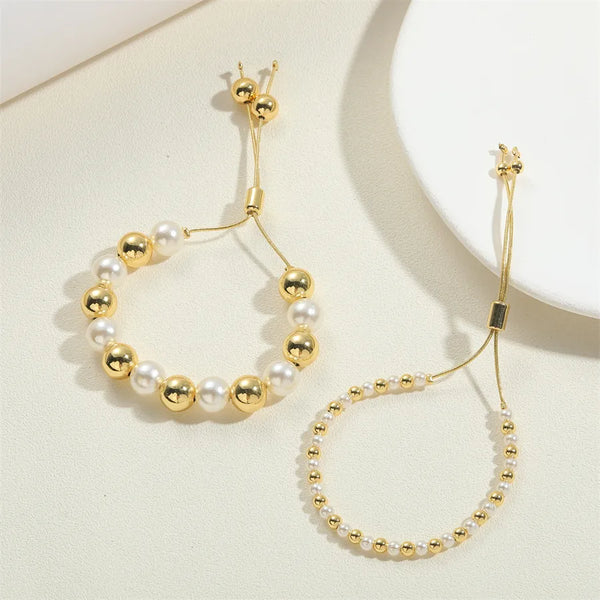 White Pearl Bracelet | Copper