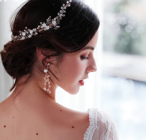 Vintage Floral Headband | Pearl