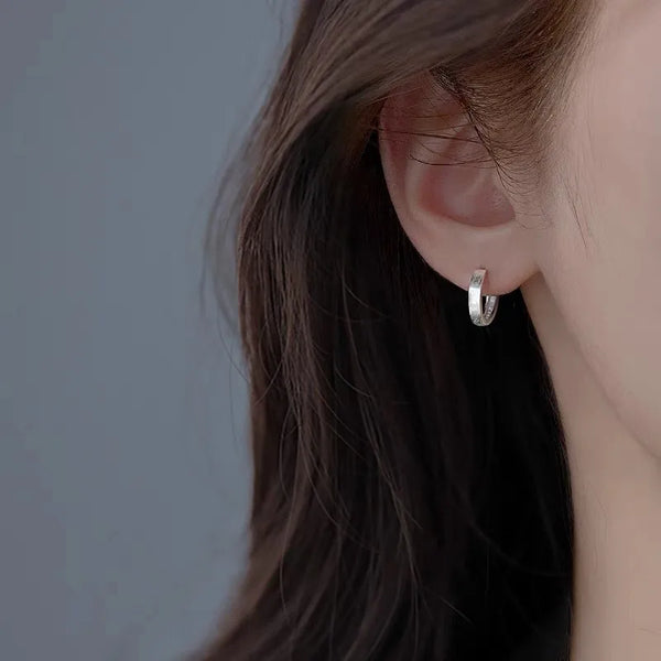 Geometric Hoop Earrings | Sterling Silver