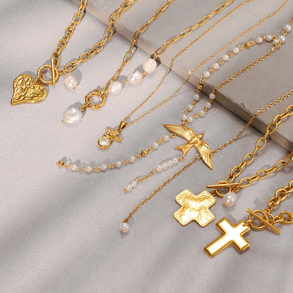 Pearl Heart Necklace | Stainless Steel