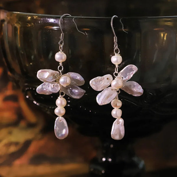 Silver-Plated Freshwater Pearl Drop Earrings | Freshwater Pearl