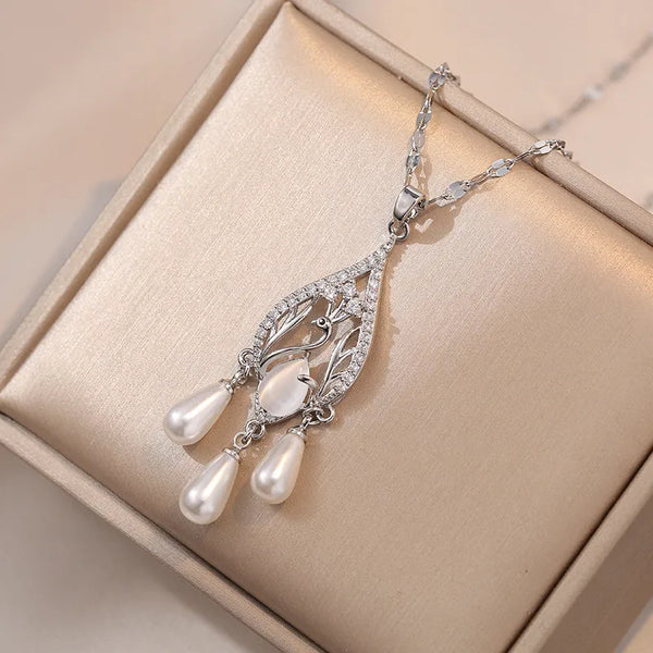 Pearl Butterfly Pendant Necklace | Copper