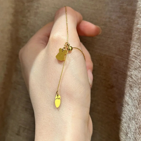 Asymmetric Geometric Pendant Necklace | Gold