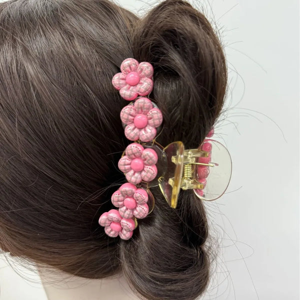 Blue Floral Hair Claw Hair Clip | Plastic