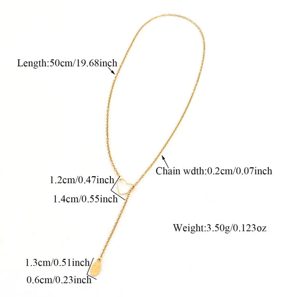Oval Heart Pendant Necklace | Stainless Steel