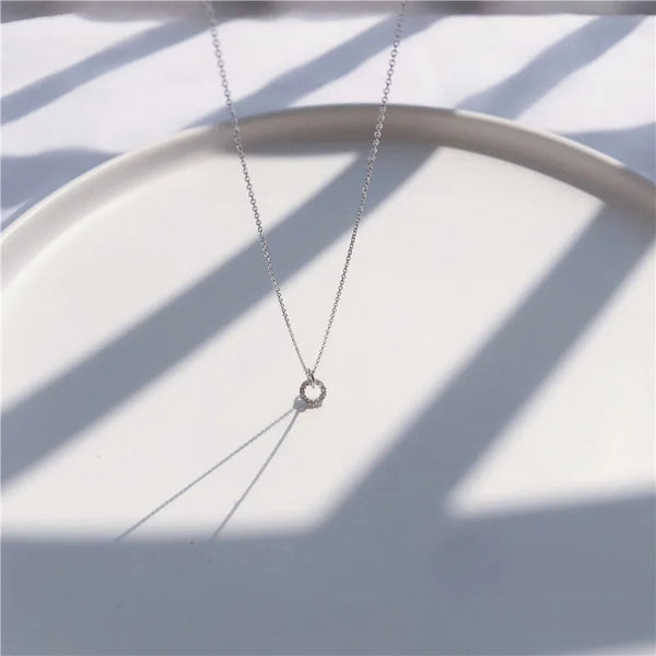 Cable Zircon Pendant Necklace | 925 Sterling Silver
